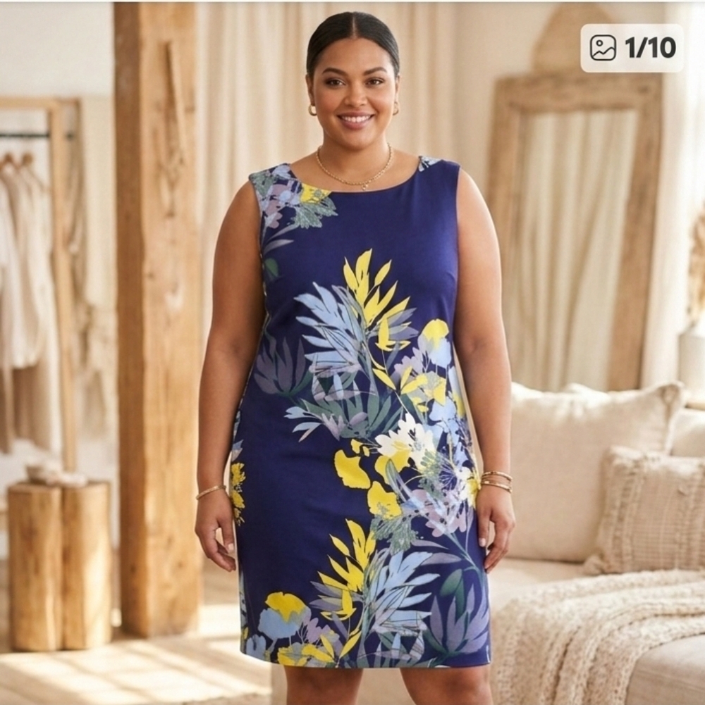 Botanical Bodycon Dress EUC